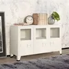Image de Buffet industriel Blanc 105x35x62 cm Métal et verre
