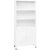 Image de vidaXL Bibliothèque industrielle Blanc 80x32x180 cm Acier339632
