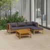 Image de Salon de jardin modulable Vidaxl bois gris 5 pieces 69 x 65 x 62.5 4 personnes