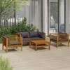Image de vidaXL Salon de jardin 5 pcs avec coussin Bois d'acacia solide