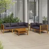 Image de Salon de jardin modulable VIDAXL bois massif gris 6 pieces x 69 x 62.5 5 personnes