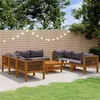 Image de Salon de jardin modulable Vidaxl bois gris 9 pieces x 69 x 62.5 8 personnes