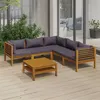 Image de Salon de jardin modulable Vidaxl 5 personnes gris bois massif 69 x 65 x 62.5 cm 6 pieces