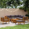 Image de Salon de jardin modulable Vidaxl bois massif gris 8 pieces 69 x 65 x 62.5 7 personnes