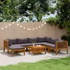 Image de Salon de jardin modulable Vidaxl bois gris 8 pieces 69 x 65 x 62.5 7 personnes