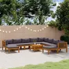 Image de Salon de jardin modulable Vidaxl bois gris 11 pieces x 69 x 62.5 10 personnes