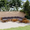Image de Salon de jardin modulable Vidaxl bois gris 12 pieces 69 x 65 x 62.5 10 personnes