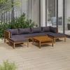 Image de Salon de jardin modulable Vidaxl bois gris 7 pieces x 69 x 62.5 6 personnes