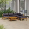 Image de Salon de jardin modulable Vidaxl 5 personnes 6 pieces bois massif 69 x 65 x 62.5 cm gris