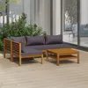 Image de Salon de jardin modulable VIDAXL bois gris 5 pieces x 69 x 62.5 4 personnes