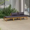 Image de Salon de jardin modulable Vidaxl bois massif gris 3 pieces x 65 x 62.5 3 personnes