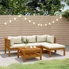 Image de Salon de jardin modulable Vidaxl bois beige 5 pieces 69 x 65 x 62.5 4 personnes