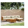 Image de Salon de jardin modulable Vidaxl beige bois massif 6 pieces 69 x 65 x 62.5 cm 5 personnes