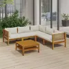 Image de Salon de jardin modulable Vidaxl 6 pieces bois massif 5 personnes 69 x 65 x 62.5 cm beige