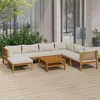 Image de Salon de jardin modulable Vidaxl bois massif beige 8 pieces x 69 x 62.5 7 personnes