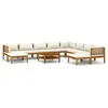 Image de Salon de jardin modulable Vidaxl bois massif beige 11 pieces x 69 x 62.5 10 personnes