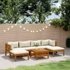 Image de Salon de jardin modulable Vidaxl beige 7 pieces 6 personnes 69 x 65 x 62.5 cm bois massif