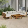 Image de Salon de jardin modulable Vidaxl bois massif beige 6 personnes 69 x 65 x 62.5 cm 7 pieces