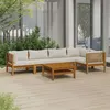 Image de Salon de jardin modulable Vidaxl beige bois massif 5 personnes 69 x 65 x 62.5 cm 6 pieces