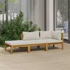 Image de Salon de jardin modulable Vidaxl bois massif beige 3 pieces x 69 x 62.5 3 personnes