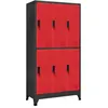 Image de Armoire à casiers Anthracite et rouge 90x45x180 cm Acier