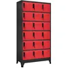 Image de Armoire à casiers Anthracite et rouge 90x40x180 cm Acier