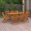 Image de vidaXL 9-delige Tuinset 180x90x75 cm massief acaciahout3086971
