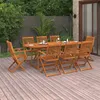 Image de vidaXL Bois d'Acacia Massif Mobilier à Dîner de Jardin 9 pcs Table et Chaises de Patio Ensemble de Salle à Manger de 3086974