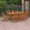 Image de vidaXL Bois d'Acacia Massif Mobilier à Dîner de Jardin 9 pcs Table et Chaises de Patio Ensemble de Salle à Manger de 3086976