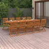 Image de vidaXL Bois d'Acacia Massif Mobilier à Dîner de Jardin 11 pcs Table et Chaises de Patio Ensemble de Salle à Manger 3086978