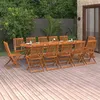 Image de vidaXL Bois d'Acacia Massif Mobilier à Dîner de Jardin 13 pcs Table et Chaises de Patio 3086981