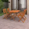 Image de Ensemble à manger de jardin 5 pcs Bois d acacia solide