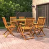 Image de vidaXL Ensemble de Salle à Manger de Jardin 7 pcs Mobilier à Dîner de Patio Table et Chaises de Repas de Terrasse Extérieur 3086997