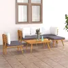 Image de Salon de jardin modulable Vidaxl bois massif gris 6 pieces 90.0 x 55 x 35 5 personnes