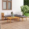 Image de Salon de jardin modulable Vidaxl gris 5 personnes 6 pieces 65 x 60 x 65 cm bois massif