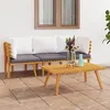 Image de Salon de jardin modulable Vidaxl bois massif gris 3 pieces 65 x 60 x 65 3 personnes