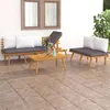 Image de Salon de jardin vidaxl bois massif 5 personnes 3 pieces