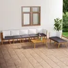 Image de Salon de jardin modulable Vidaxl bois massif gris 8 pieces 90.0 x 55 x 35 7 personnes