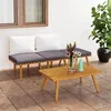 Image de vidaXL Salon de jardin 4 pcs avec coussins Bois d'acacia solide, 32kg
