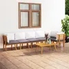 Image de Salon de jardin modulable Vidaxl bois massif 6 personnes gris 65 x 65 cm 7 pieces