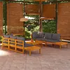 Image de Salon de jardin modulable vidaxl bois 6 personnes 5 pieces