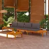 Image de vidaXL Bancs de jardin avec coussins gris foncé 2 pcs Bois d'acacia 3087281