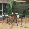 Image de Lot de 2 chaise vidaxl en aluminium non pliable exterieur H. 81.5 cm noir