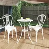 Image de Salon de jardin Vidaxl aluminium blanc 3 pieces 2 personnes