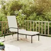 Image de Chaise longue vidaxl en resine tressee H. 55 cm L. 195 cm noir non empilable non pliable