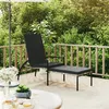 Image de Chaise longue vidaxl gris en resine tressee L. 195 cm H. 55 cm non empilable non pliable
