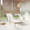 Image de vidaXL Chaise longue de jardin avec coussin résine tressée marron317634