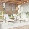 Image de Chaises longues lot de 2 avec table résine tressée marron