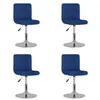 Image de Lot de 4 chaise vidaxl en plastique non pliable H. 71 cm interieur bleu