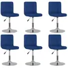 Image de Lot de 6 chaise vidaxl en plastique non pliable H. 71 cm interieur bleu